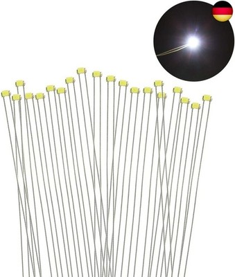 Evemodel 20Stk. SMD LED 0402 Vorgelötete Mikrolitzenleiter Modellbau Dekor 
