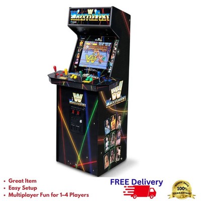 WWE 4 Player Arcade Cabinet 5 Games 19  Screen Light Up Marquee Retro