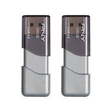 PNY P-FD256X2TBOP-MP 256GB Turbo Attaché 3 USB 3.0 Flash Drive,Silver (Pack of 2