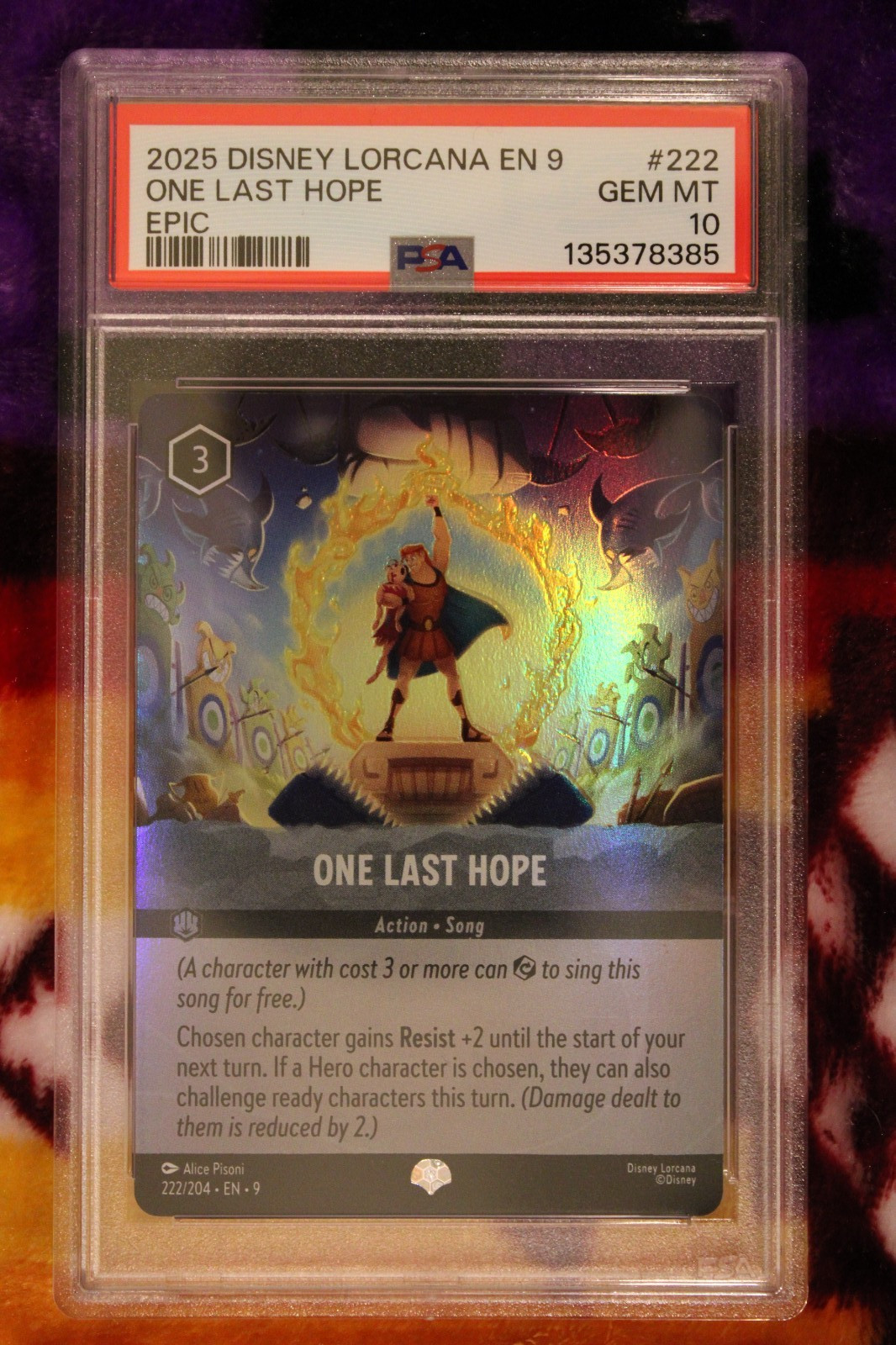 One Last Hope (Epic) 222/204 Fabled Holo Lorcana TCG PSA 10
