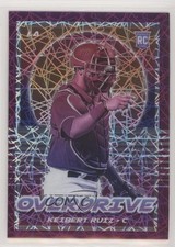 2021 Panini Chronicles Overdrive Purple Velocity Prizm Keibert Ruiz #5 uk2