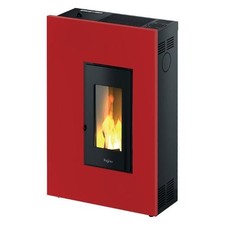 Stufa a Pellet Ventilata Slim 5,1 kW 12 Kg 146 m3 Rosso MADISON 5 T2 Pegaso