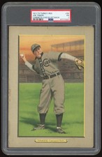 1911 T3 Turkey Red Cabinets #35 Joe Tinker checklist back PSA 1 *7337