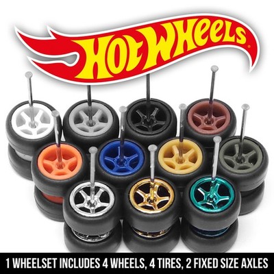 5 Ruote Advan V2 Bianche Deep Dish Con Gomma Per Hot Wheels E Modellini 1:64