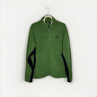 The North Face Men Green Glacier Full-Zip Fleece Jacket Size L Outdoor Layers