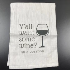 Funny Kitchen Tea Towel Gift for Wine Lover Hostess Holiday Gift Southern Humor
