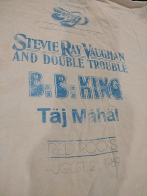Vgt 1989 Stevie Ray Vaughan, BB King Red Rocks DBL Stitched Tee