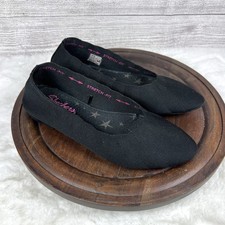 Skechers Women  s Cleo Flats Shoes Black Knit Stretch Fit Size 8 Preppy Casual