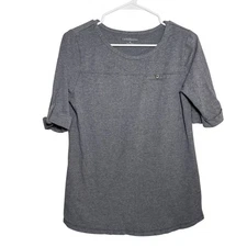 Croft & Barrow T-Shirt Women's Medium Short Sleeve Crew Neck Solid Shirt