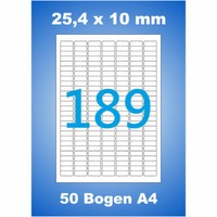 50 Blatt A4 25,4X10 Mm Preisschild Etiketten 9450 Aufkleber Weiß Auszeichnung