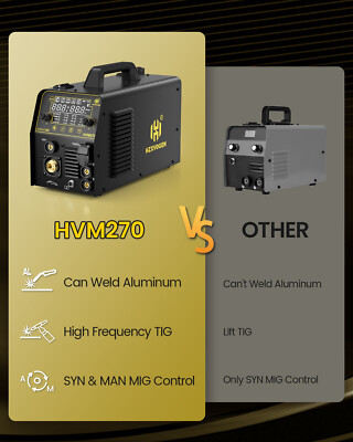 HITBOX Multifunctional Welder Plasma Cutter Combo, 200A 240V Aluminum Pulse MIG/Gas/Flux Core MIG/HF TIG/ 40A Plasma Cutter/Stick/Spot With 2T/4T - View #10