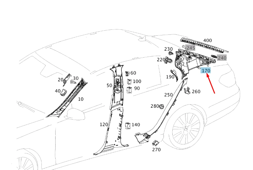 NEU MERCEDES-BENZ E W212 HECK NACH LINKS C-STE-TRIMM 
