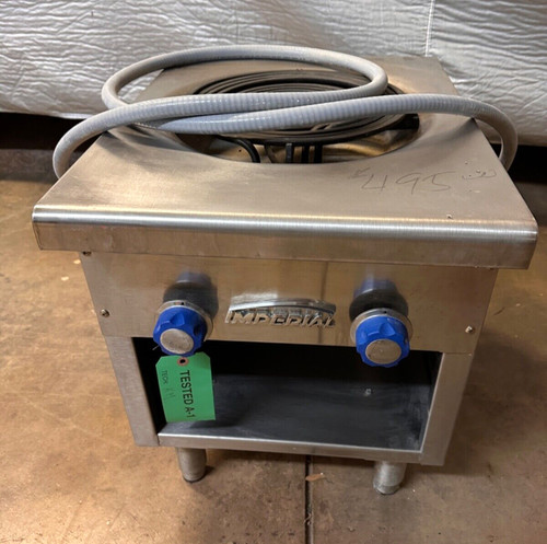 IMPERIAL ISPA 18 Electric Stock Pot Range Stainless w/ Cabinet 1 Burner 2 Coils