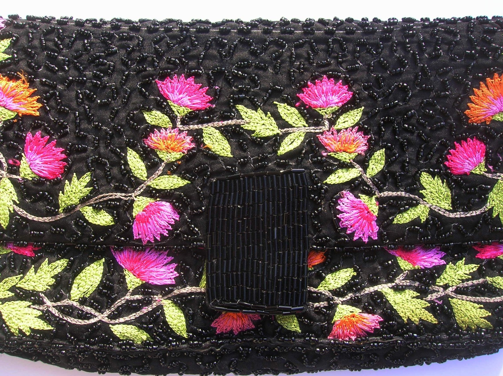 WHISTLES BEADED EMBROIDERED CLUTCH BAG PURSE SILK HAND MADE IN INDIA