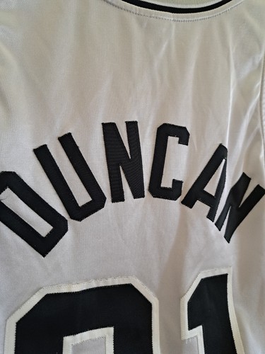 Authentic Nike Tim Duncan #21 San Antonio Spurs SILVER NBA Basketball Jersey 52 - Picture 13 of 13
