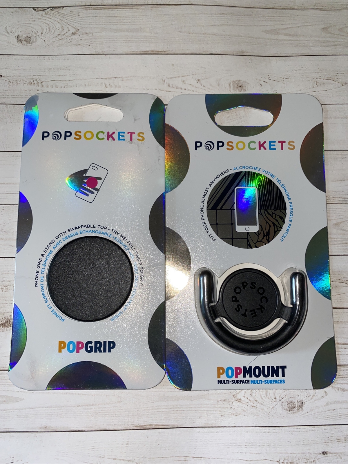 PopSockets Phone Grip POPGRIP PopSocket With Swappable Top BLACK And Mount New-image