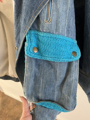 Totally 80s GUESS Marty McFly Denim Jacket 2 Tone Turquoise