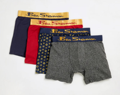 Ben Sherman Men's Ultra Soft Microfiber Boxer Briefs with Support Pouch 4-Pack