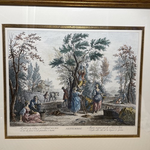 Bartolozzi 19th Century Zocchi Hand Colored Engraving September Months of Year - Picture 2 of 22