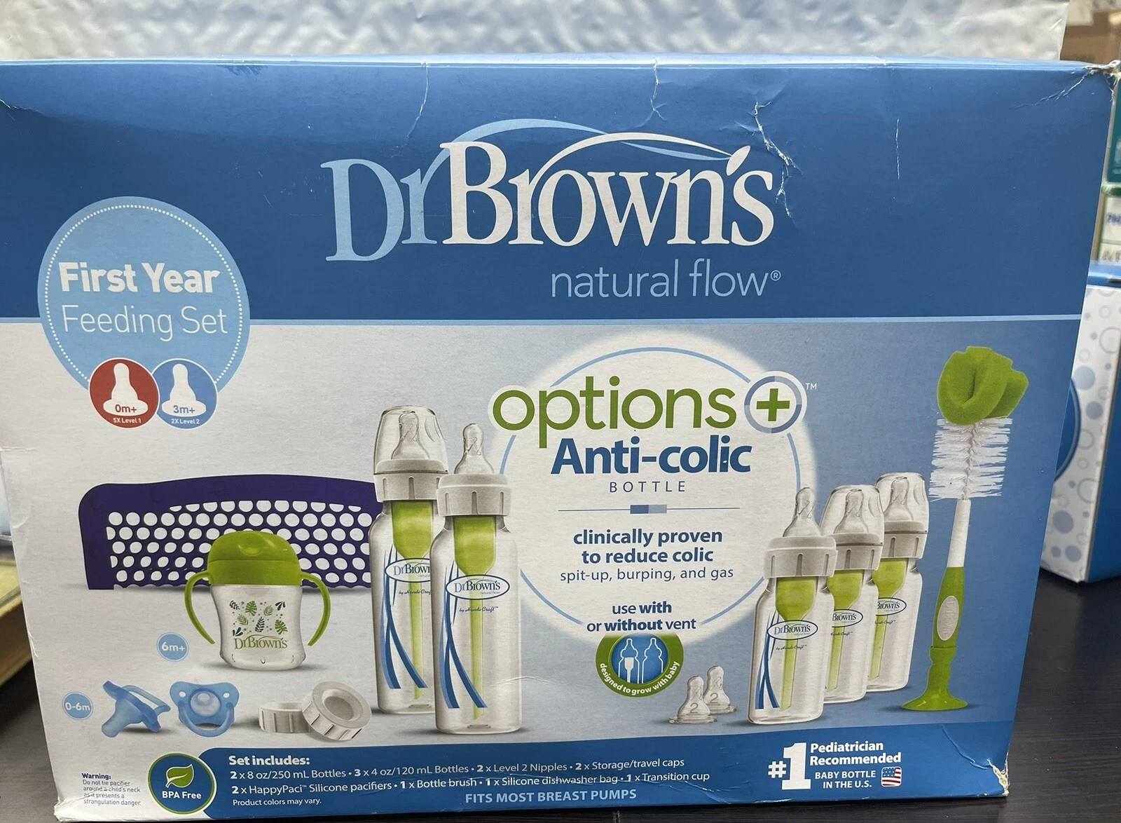 Dr. Brown’s Natural Flow® Anti-Colic Options+™ First Year Feeding Set with Newbo