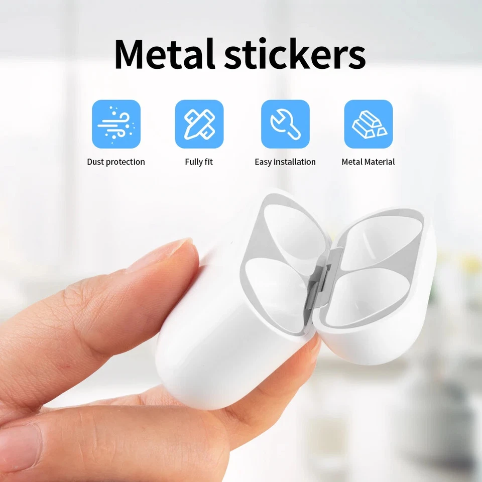 2X 0.04mm Metal Dustproof Anti-Scratch Sticker for AirPods 4 Headphone Case Film - Image 3 of 4