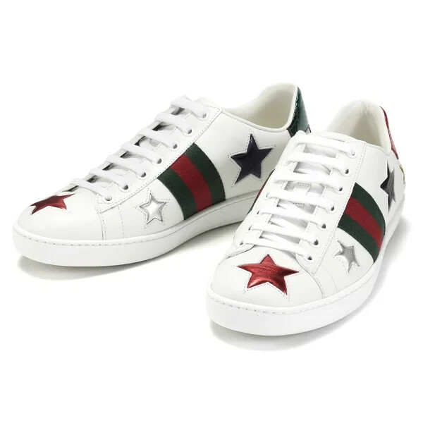Gucci Z1416 Women's White Leather Ace Embroidered Sneaker Size 39