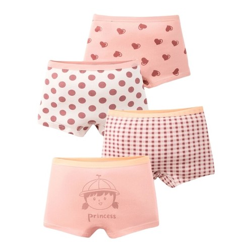 Girls Cotton Boxer Briefs 4 Pack Cartoon Pattern Breathable Boy Shorts Underwear - Picture 20 of 23