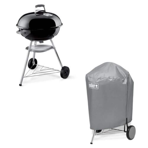Weber Kettle Grill 38.60" Chrome-Plated Steel Porcelain w/ Cover Charcoal Black