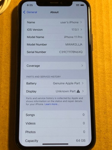 Apple iPhone 11 Pro - 64GB - Midnight Green Unlocked A2160 (CDMA + GSM) READ - Afbeelding 7 van 9