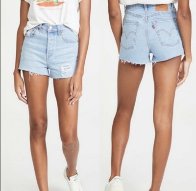 NEW Levi's Ribcage Size 24 Shorts Tango Pulse High Waisted Distressed $80 | eBay