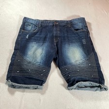 Southpole Shorts Mens 44 Blue Jean Y2K Baggy Waist Streetwear Hip Hop Rap 44x12