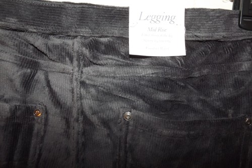 Croft & Barrow Women's Leggings X-Large Gray Stretch Cotton Corduroy Faux Fly - Picture 4 of 5