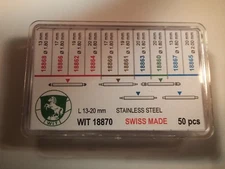 Box of Spring Bars, various sizes, 1 box per order (50 pieces), L 13-20mm)