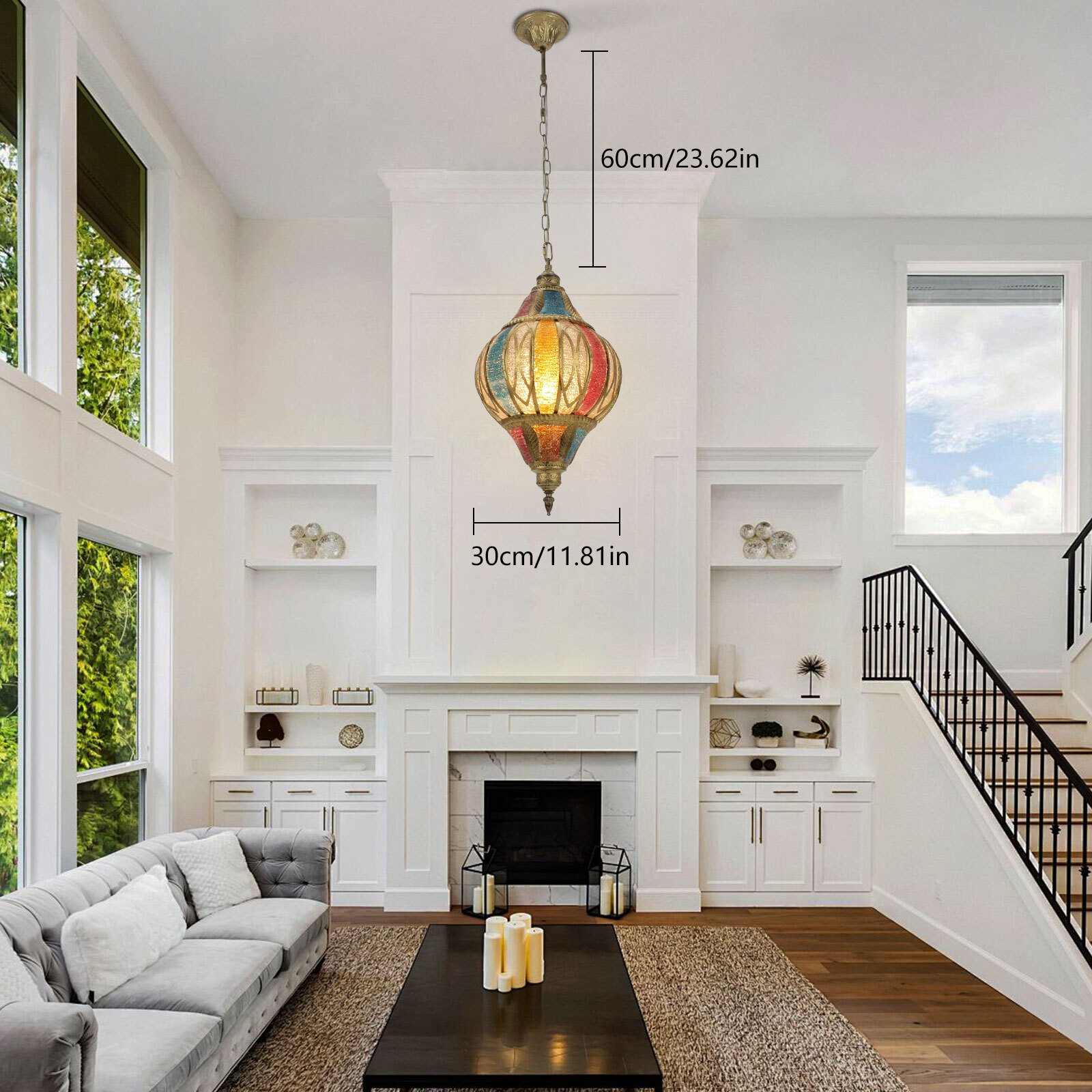 Pendant Light Retro Pendant Light Bohemin Style Pendant Oval Lantern Lamp Exotic