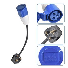 13Amp Plug to 16Amp Socket Adaptor Converter Fly Lead 250V 3 Pin Socket Caravan