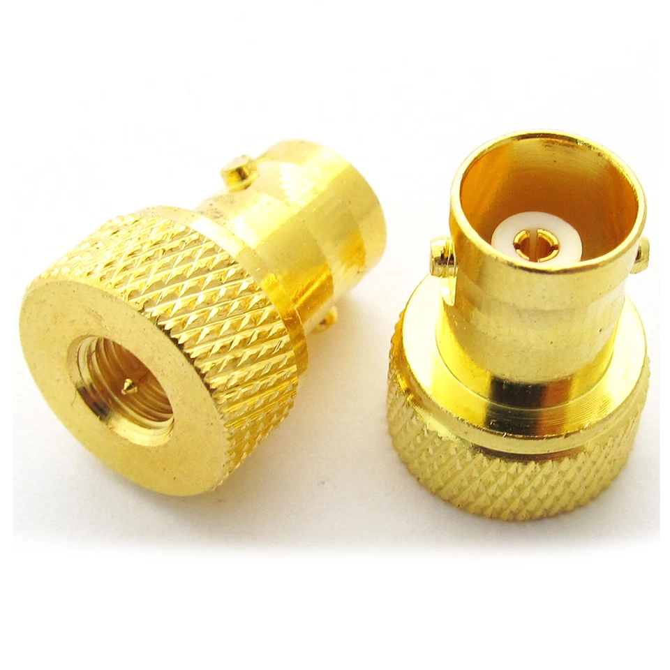 50pcs Gold BNC Female to SMA Male RF Adapter for Walkie Talkies Radio Antenna - Image 2 of 4