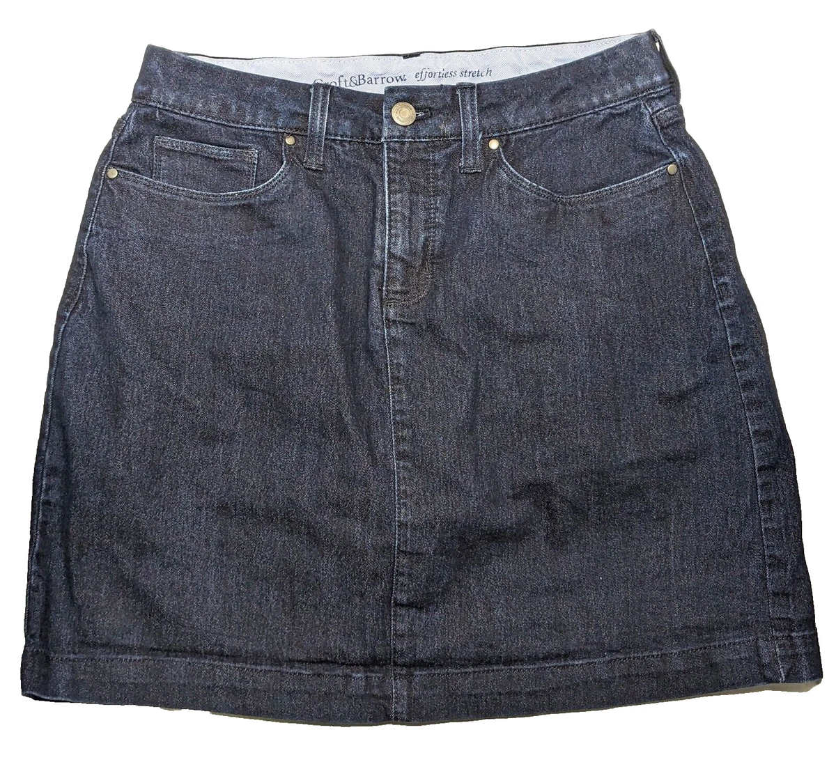 Croft Barrow Effortless Stretch Women s Denim Skirt with Shorts size 6