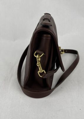 Vintage Coach Court Bag - Mahogany Brown Leather Crossbody 9870 | eBay