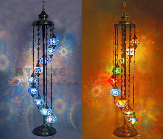 amber mosaic floor lamp