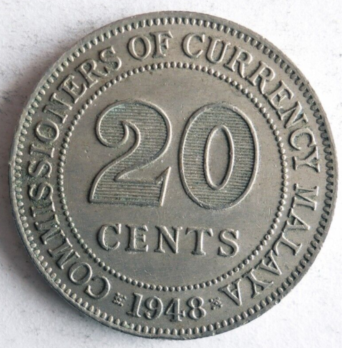 1948 Malaya 20 Centesimi - Eccellente Moneta Bin #80 - Afbeelding 1 van 2