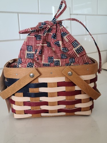 Longaberger Little Market Flag Basket Patriotic Old Glory Liner Insert Combo '09 - Bild 5 von 8