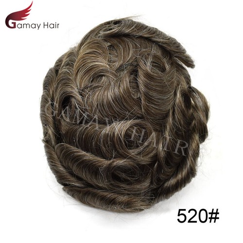 Full Poly Mens Toupee All Skin Pu Hair Replacement System for Men Hand Tied Wig - Picture 60 of 87
