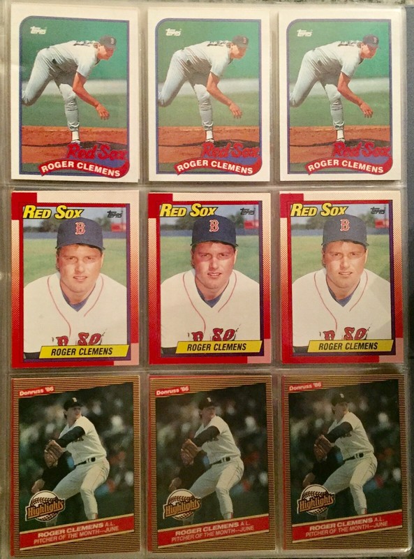 LOT OF 106 BOSTON RED SOX / THE GREAT ROGER CLEMENS BASEBALL CARDS - 1980s/90s  