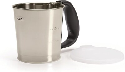 OXO 73481 Good Grips 3 Tassen Edelstahl Mehlsieb Kanne 12 cm (43/4'') H selten!