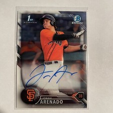 JONAH ARENADO giants 2016 Bowman Chrome Prospect #BCAP-JA AUTO Autograph
