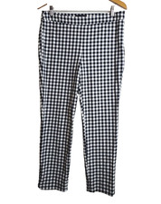 Talbots Womens 8 Chatham Pants Pixie Black  White Gingham Straight Leg