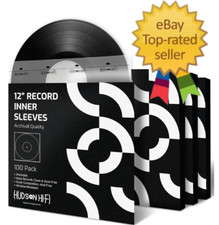 100 Pack - Durable Clear Disc Sleeves- Protect Your LP Albums from Scratches, Du