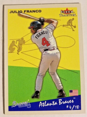 Julio Franco 2002 Fleer Tradition Glossy 015/200 Braves #19 Indians Rangers A5