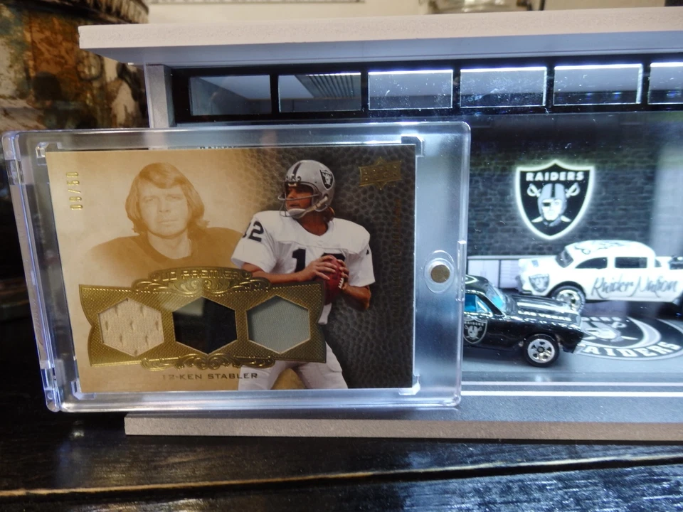 Ken Stabler 2008 Upper Deck Premier Gold SNAKE GAME WORN ALL RAIDERS JERSEY CLRS - Image 4 of 4