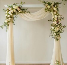 1 Panel 20FT Ivory Chiffon Sheer Wedding Arch Draping Fabric Ceiling Backdrop
